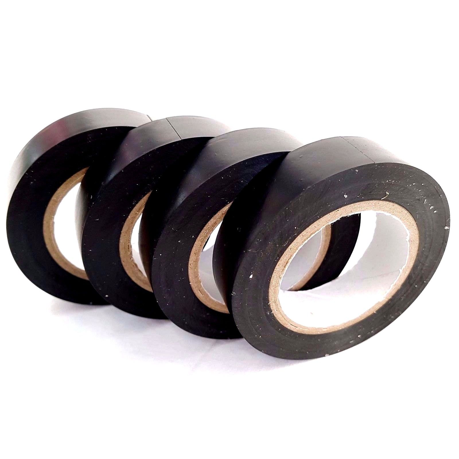 4 x Black Insulation Tape PVC Flame Retardant Electrical 18mm x 15M Insulating