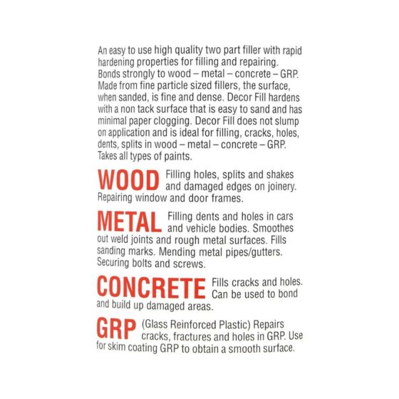 Bonda Decor Fill 1.5kg – Rapid Hardening Multi-Purpose Filler for Wood, Metal & Concrete