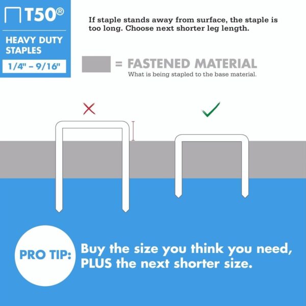 Arrow T50 Staples 3/8" (10mm) #506 – Heavy-Duty (1 Pack, 1250) for Upholstery, Wood, Fabric & Crafting 6 Arrow T50 Staples 3/8″ (10mm) #506 – Heavy-Duty (1 Pack, 1250) for Upholstery, Wood, Fabric & Crafting