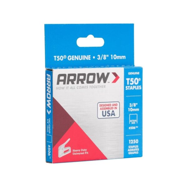 Arrow T50 Staples 3/8" (10mm) #506 – Heavy-Duty (1 Pack, 1250) for Upholstery, Wood, Fabric & Crafting 7 Arrow T50 Staples 3/8″ (10mm) #506 – Heavy-Duty (1 Pack, 1250) for Upholstery, Wood, Fabric & Crafting