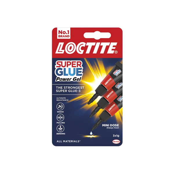 0987.png Loctite Mini Trio Power Flex (3 x 1g) – Strong, Flexible & Shock-Resistant Adhesive for All Surfaces