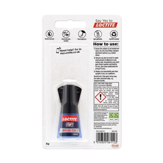 Loctite Brush East Spread (5g) – Fast-Drying Brush-On Adhesive for Strong Bonding, Even Bonding