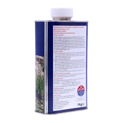Bonda G4 Black Pond Sealer 1KG – Waterproof Coating for Ponds, Concrete & Stone Surfaces 8 Bonda G4 Black Pond Sealer 1KG – Waterproof Coating for Ponds, Concrete & Stone Surfaces