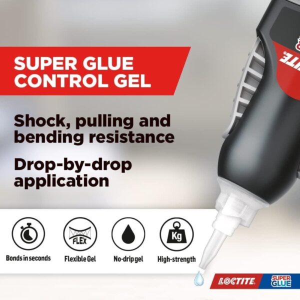Loctite Power Flex Super Glue Gel Control – 4g Non-Drip Rubber Gel with Precision Nozzle & Anti-Clog Cap 4 Loctite Powerflex Control Gel (4g) – Flexible, No-Drip Gel for Strong, Precise Bonding