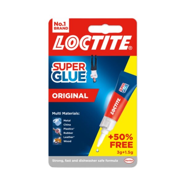 1205.jpg Loctite Universal Super Glue 50% Free (4.5g) – Strong, Fast-Drying Adhesive for Multiple Surfaces & Repairs
