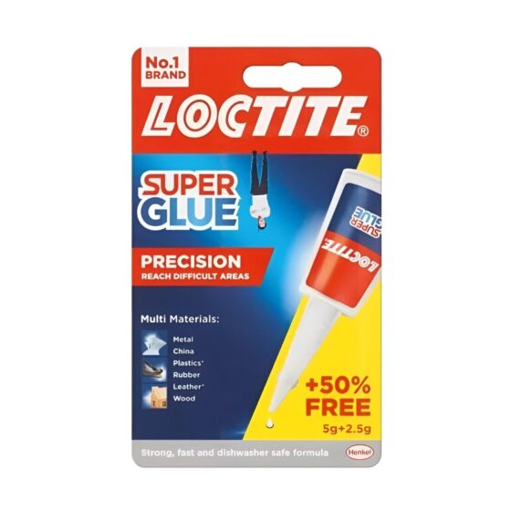 Loctite Precision Super Glue (5g + 50% Free – 7.5g) – Strong & Fast Adhesive for Repairs