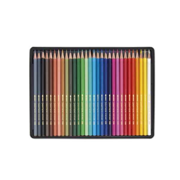 Caran d'Ache Fancolor Aquarelle 30 Water-Resistant Colour Pencils - Metal Tin Set 2 Caran d’Ache Fancolor Aquarelle 30 Water-Resistant Colour Pencils – Metal Tin Set