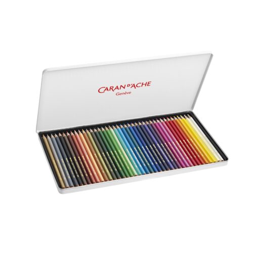 Caran d'Ache Fancolor Aquarelle 40 Water-Resistant Colour Pencils - Metal Tin Set 4 Caran d’Ache Fancolor Aquarelle 40 Water-Resistant Colour Pencils – Metal Tin Set