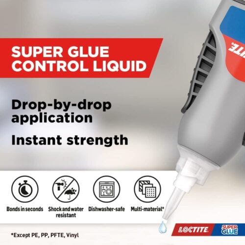 Loctite Super Glue Liquid Control 5g – Precision Adhesive for Quick Repairs on Wood, Metal, Plastic, Ceramic & More