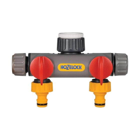 Hozelock Flow Max 3-Way Tap Connector – Efficient Multi-Hose Connection for Easy Garden Watering