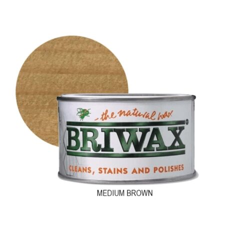 Briwax Furniture Wood Polish – Medium Brown (400g) Natural Wax for Cleaning, Staining & Polishing Wood