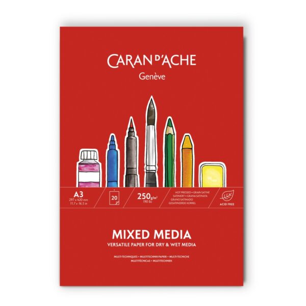 Caran d’Ache Mixed Media 20 Sheets A3 297x420mm – 250gsm Acid-Free Paper Pad