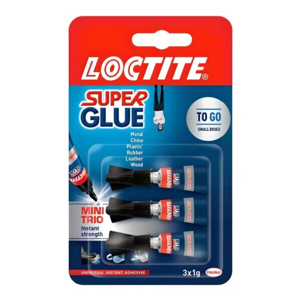 6017.jpg Loctite Mini Trio Super Glue (3 x 1g) – Strong & Fast Adhesive for Multiple Surfaces
