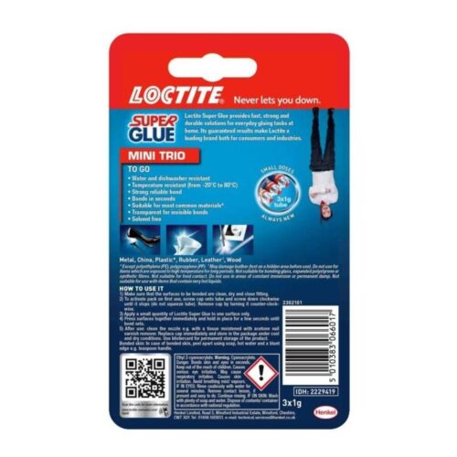 Loctite Mini Trio Super Glue (3 x 1g) – Strong & Fast Adhesive for Multiple Surfaces 8 Loctite Mini Trio Super Glue (3 x 1g) – Strong & Fast Adhesive for Multiple Surfaces