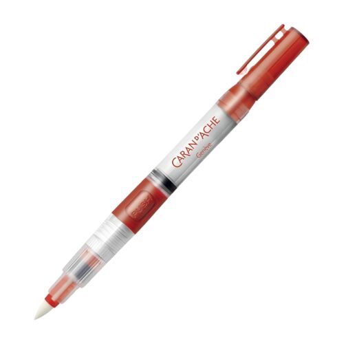 Caran d’Ache Water Brush Fibre Tip – Red Water Container Brush for Watercolour