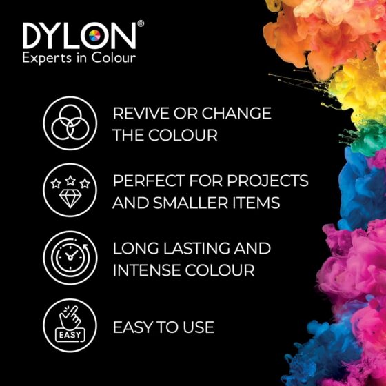Dylon Intense Black Hand Dye – Deep, Fade-Resistant Fabric Color for DIY & Crafts