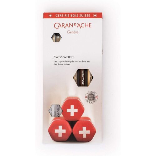 Caran d’Ache Swiss wood 3 Pencil Set + Eraser+Sharpener