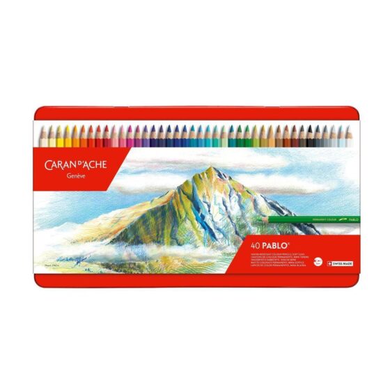 Caran d’Ache Pablo 40 Water Resistant Colour Pencils in Metal Tin