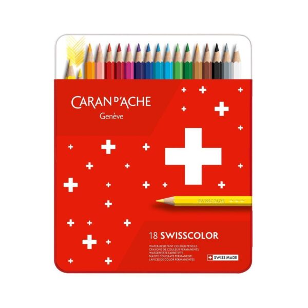 Item0-7riRgW-1.jpg Caran d’Ache Swisscolor Aquarelle 18 Water-Resistant Colour Pencils – Metal Tin Set