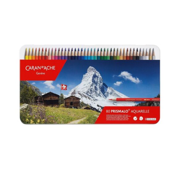 Caran d’Ache Prismalo Aquarelle 80 Water Soluble Colour Pencils in Metal Tin