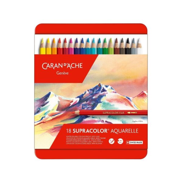 Item0-Jn8QXC-1.jpg Caran d’Ache Supracolor 18 Water Soluble Colour Pencils in Metal Tin