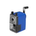 Caran d’Ache Plastic Crank Desk-Top Pencil Sharpener for Round, Hexagonal, and Triangular Pencils, Blue (4-8mm Diameter)