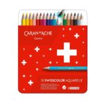 Caran d’Ache Swisscolor Aquarelle 18 Water Soluble Colour Pencils in Metal Tin