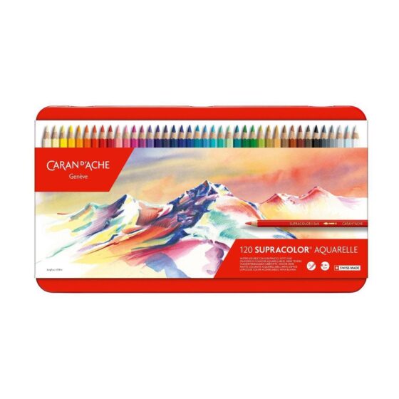 Caran d’Ache Supracolor 120 Water Soluble Colour Pencils in Metal Tin