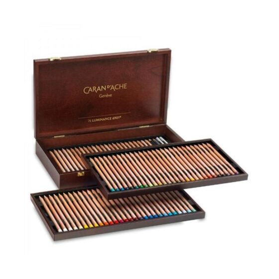 Caran d’Ache Caran d’Ache Luminance 76 Permanent Colour Pencils + 4 Doubled Colours, 2 Full Blenders, 1 Grafwood HB and 1 Grafwood 5B in Wooden Box