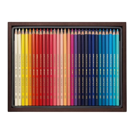 Caran d’Ache Supracolor 60 Water Soluble Colour Pencils in Wooden Box