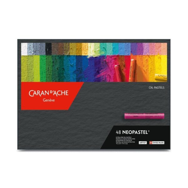 Caran d’Ache Neopastel 48 High-Quality Artist Assorted Colour Oil Pastels in Cardboard Box