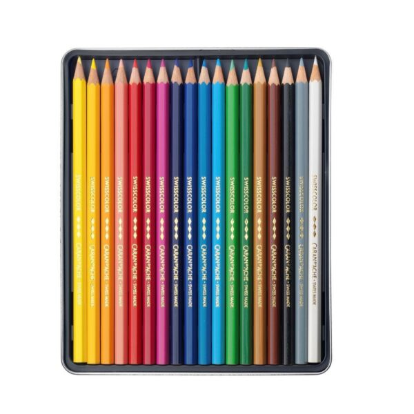 Caran d'Ache Swisscolor Aquarelle 18 Water-Resistant Colour Pencils - Metal Tin Set 1 Caran d’Ache Swisscolor Aquarelle 18 Water-Resistant Colour Pencils – Metal Tin Set