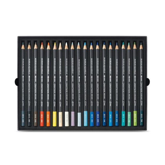 Caran d’Ache Museum Aquarelle Professional 20 Marine Watercolour Pencils Extra Fine in Cardboard Box