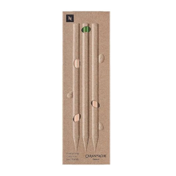 Caran d’Ache Nespresso Edition 2 Graphite Pencils – Set of 3, Recycled Coffee Grounds & FSC Wood