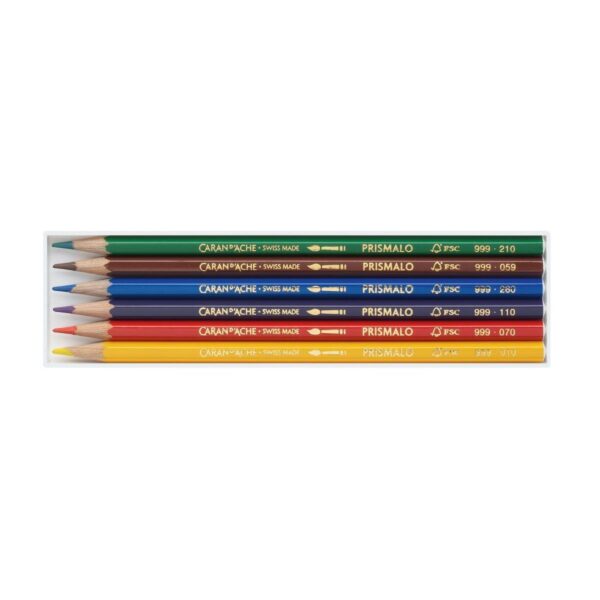 Caran d'Ache Prismalo Aquarelle 6 Water Soluble Colour Pencils in Cardboard Box 1 Caran d’Ache Prismalo Aquarelle 6 Water Soluble Colour Pencils in Cardboard Box