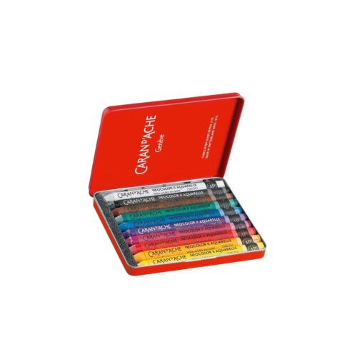 Caran d’Ache Neocolor II 10 Water Soluble Wax Colour Pastels in Metal Tin