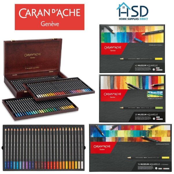 Caran d’Ache Museum Aquarelle Professional 40 Watercolour Pencils Extra Fine in Cardboard Box