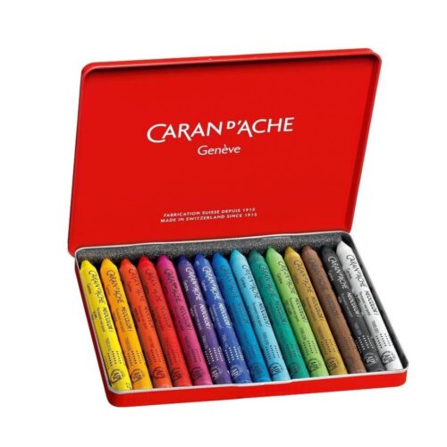 Caran d’Ache Neocolor I 15 WaterResistant Colour Wax Pastels in Metal Tin