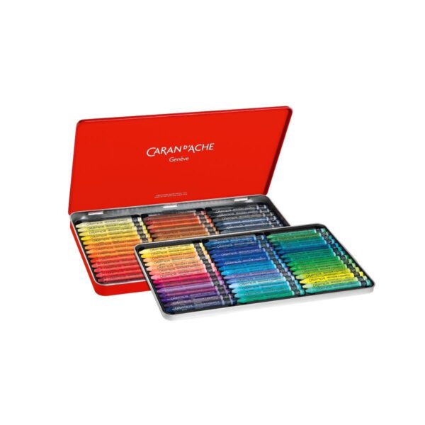 Caran d’Ache Neocolor II 84 Water Soluble Wax Colour Pastels in Metal Tin