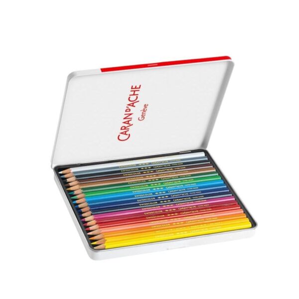 Caran d'Ache Swisscolor Aquarelle 18 Water-Resistant Colour Pencils - Metal Tin Set 2 Caran d’Ache Swisscolor Aquarelle 18 Water-Resistant Colour Pencils – Metal Tin Set