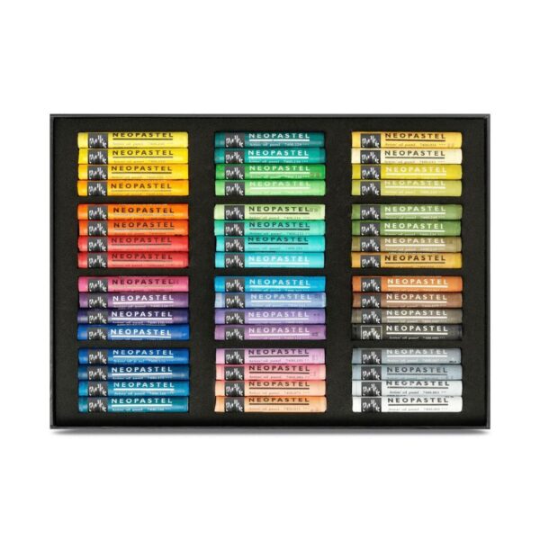 Caran d’Ache Neopastel 48 High-Quality Artist Assorted Colour Oil Pastels in Cardboard Box