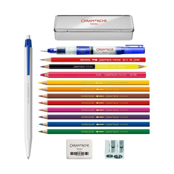 Caran d’Ache Multi-Products Set – 15 Tools In Metal Box