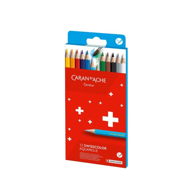 Caran d’Ache Swisscolor Aquarelle 12 Water Soluble Colour Pencils Colour Pencils in Box