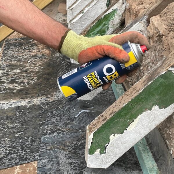OB1 Multi-Layer Paint & Varnish Remover 500ml Spray – Safe for Stone, Concrete, Wood & More