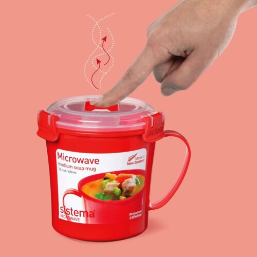 Sistema 656ml Soup Mug & 850ml Breakfast Bowl – Microwave Safe BPA-Free Plastic 15 Sistema 656ml Soup Mug & 850ml Breakfast Bowl – Microwave Safe BPA-Free Plastic
