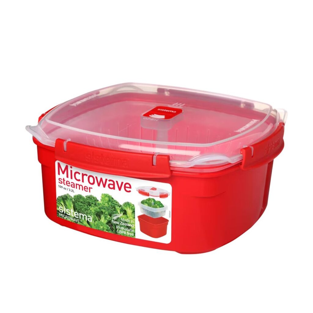Steamer Containers Sistema Microwave Large Steamer Container 3.2L – BPA-Free Plastic