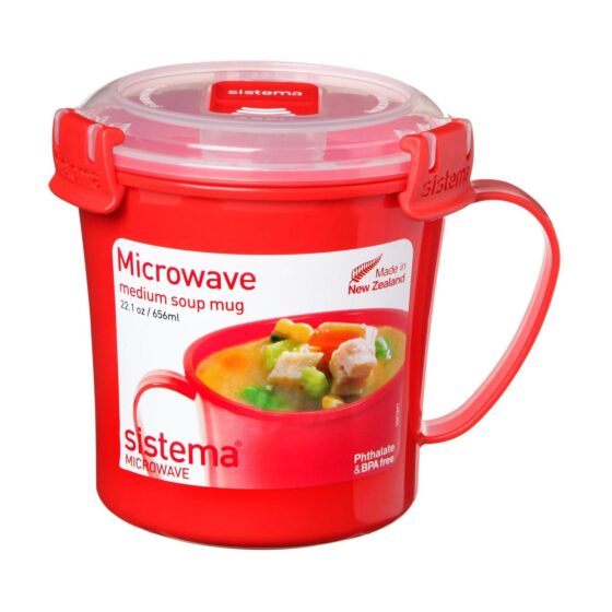 Sistema 656ml Soup Mug & 850ml Breakfast Bowl – Microwave Safe BPA-Free Plastic