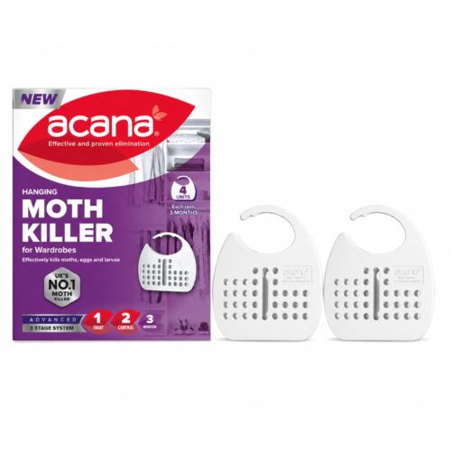 Acana Hanging Moth Killer 2 Unit (Loose 2pcs) – Wardrobe Moth Protection, Kills Moths, Eggs & Larvae, Each Unit Lasts Up to 3 Months
