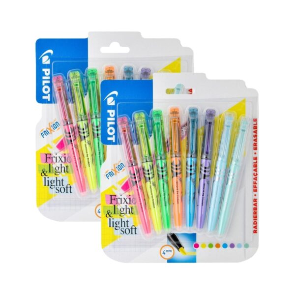4299_2.jpg Pilot Frixion Highlighters Light & Soft 8 Assorted Colour Blister 2 Pack (Pink, Yellow, Green, Orange, Blue, Purple, Pastle Blue & Pastel Green)