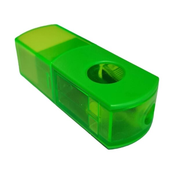 Jakar 2-in-1 Random Colour Choice Neon Pencil Sharpener and Eraser – Compact and Versatile Design
